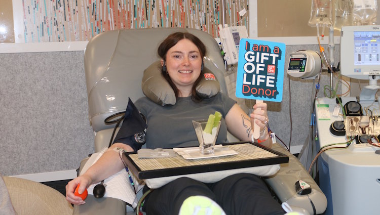 Gift of Life stem cell donor Savannah, a nursing student, was thrilled to share her good health with a man battling to survive leukemia.