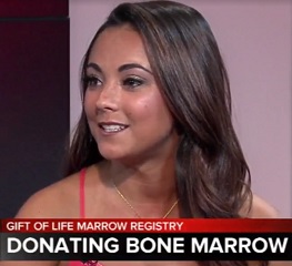 Bone marrow donor Alison Iovino represented Gift of Life Marrow Registry on the WMAR evening news. 