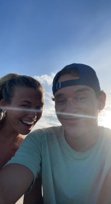 Gift of Life stem cell donor Nate and his girlfriend enjoyed their time at the beach during his donation in Florida. Gift of Life will bring stem cell donors to the Adelson Collection Center in Boca Raton at no cost to them. 