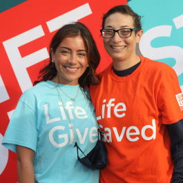 Stem cell donor Nicole Fierro saved the life of leukemia survivor Rebekah Stover. The two met for the first time at Gift of Life's Annual South Florida Steps for Life 5k in 2022.
