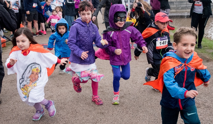 A whole bunch of superheroes showed up at Steps for Life Boston on April 29, 2018 to run in the Superhero Sprint!