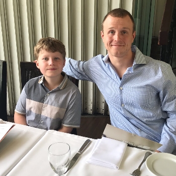 Rory (l) and his family spent the day with Christopher (r) and enjoying the sights - and foods - of New York. 