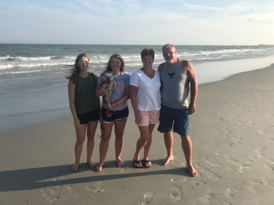 Stem cell donor Harley enjoys spending her free time with her family at the beach. 