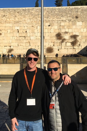 Gift of Life stem cell donor Matt joined the registry during his Birthright Israel trip in 2016. He is pictured here at the Western Wall in Jerusalem during that trip. 