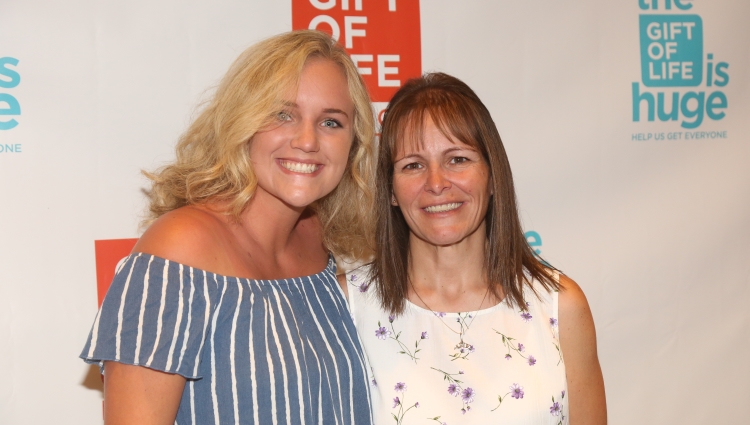 =Courtney Manning (l) donated stem cells to save the life of Nicole Killem's mother, Patricia Zych (not pictured).