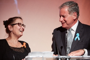 Marrow transplant recipient Yvonne Hatherill (L) and her donor Jacques Blinbaum (R) attended Celebrating Life to share the 10th anniversary of her transplant.