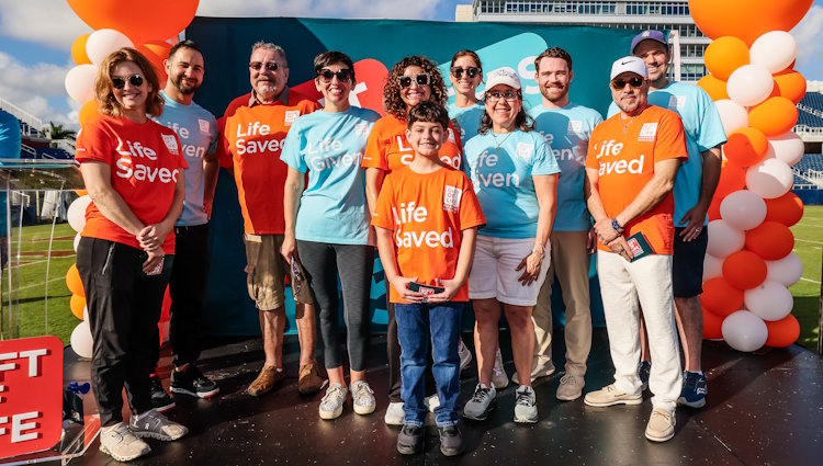 Eleven donors and recipients who were first introduced to each other at past Steps for Life events attended to share in the celebration of the 15th year of fundraising to fight blood cancer.
