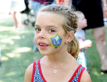 Face painting is popular at the Kick Blood Cancer event!