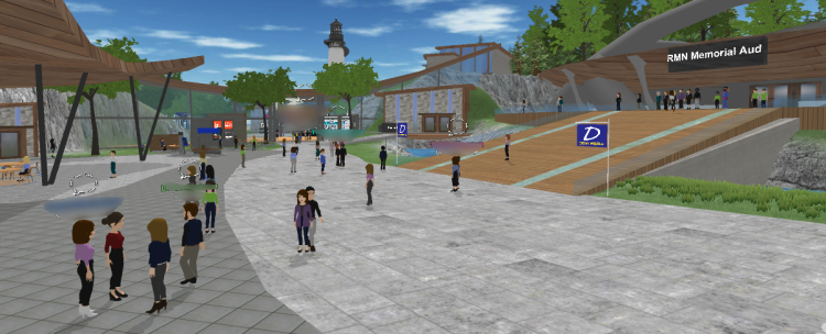 Campus Ambassadors could enter live audio conversations simply by moving their avatars near each other. 