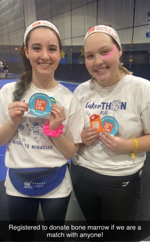 Donor Annabelle (right) joined Gift of Life Marrow Registy at Lakerthon and went on to save a man battling blood cancer. 