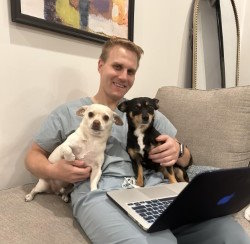 Gift of Life stem cell donor Alex saved a woman's life through a stem cell transplant. He and his wife live in Chicago with their two cute dogs.  