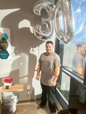 Gift of Life stem cell donor Aaron celebrated his 30th birthday on the same day he donated a second time to save his recipient's life.