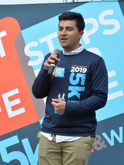 Dalton Letorney, sophomore at Boston College, sang the National Anthem at Gift of Life's Steps for Life 5k in Boston.