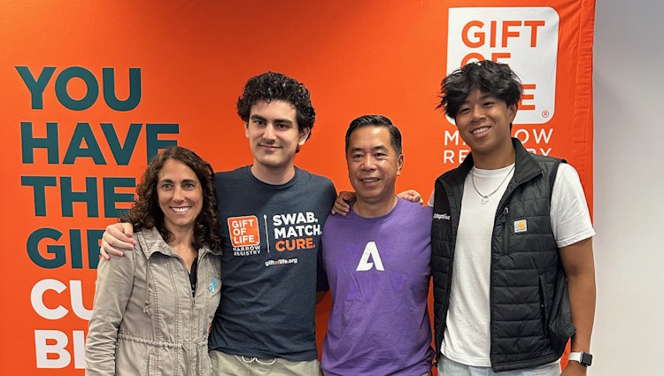 Adaptive Biotechnologies CEO Julie Rubinstein (l) with staff members from the company held a stem cell donor recruitment drive at their offices in support of Gift of Life Marrow Registry on July 25, 2025. Rubinstein is a board member at Gift of Life. 