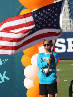 Conrad proudly presents the colors during the national anthem at the Steps for Life 5k Run & Walk in Boca Raton, Fla. on January 25, 2026.