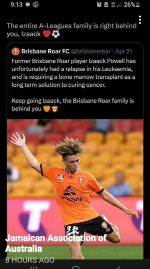 Izaack Powell, a soccer player for the Brisbane Roar, is battling acute lymphoblastic leukemia and is in urgent need of a matching bone marrow donor. Please visit www.gifoflife.org to order a swab kit and be tested to learn if you can save Isaack or another patient in need. 