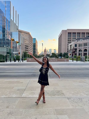 Gift of Life stem cell donor Payton loves to travel, and is shown here in Austin, Texas at the Capital Mall. 