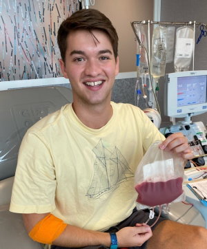 Gift of Life stem cell donor Logan is thrilled he was able to help a stranger fight blood cancer. 