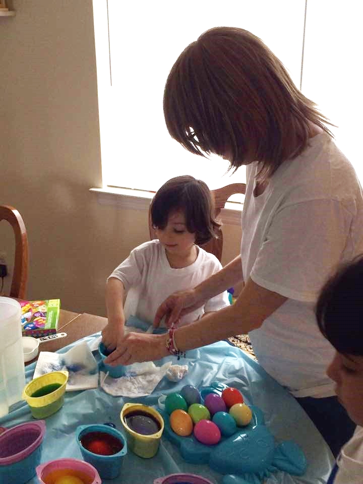 Randi enjoying craft time with the kids.