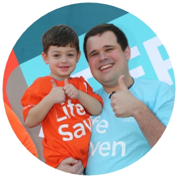 Father and son at a Steps for Life 5k